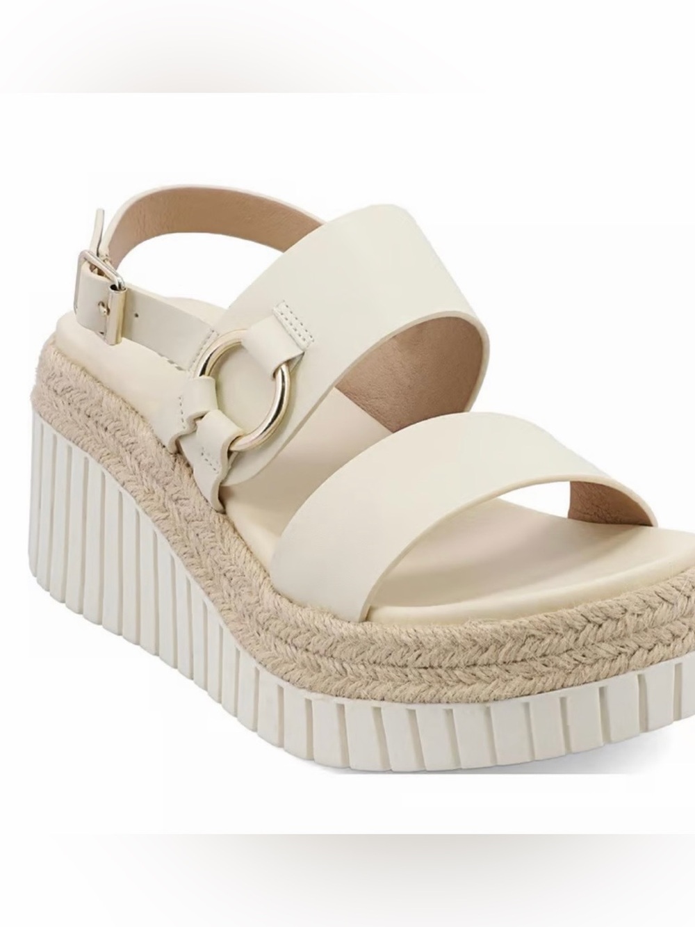 NIB MIA Yuna Espadrille Wedge Sandals - Bone - Size 8